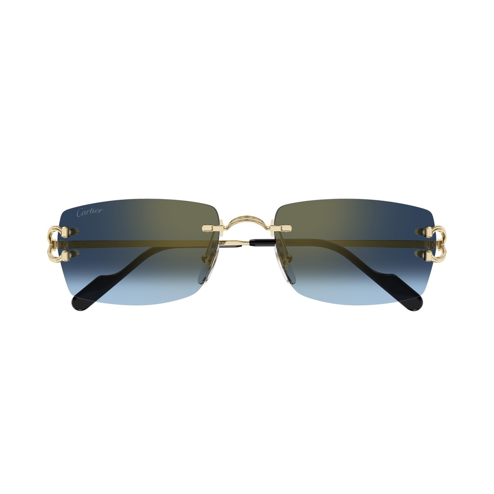 CARTIER Rimless Sunglasses With Rectangular Gradient Lenses